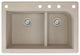 Radius 33" silQ Granite Double Bowl Kitchen Sink with 5 Holes in Cafe Latte