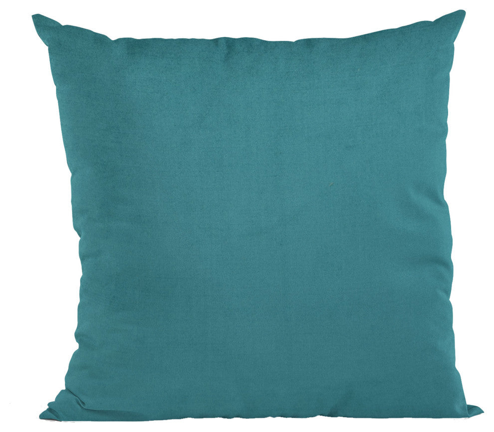 Sky Blue Solid Shiny Velvet Luxury Throw Pillow, Double sided 20"x36" King