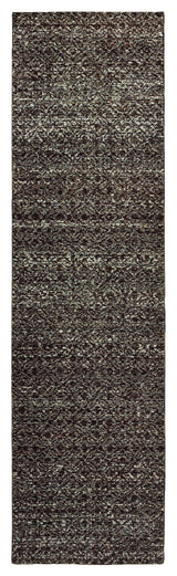 Aegina Diamonds Black/Gray Area Rug, 2'3"x8'