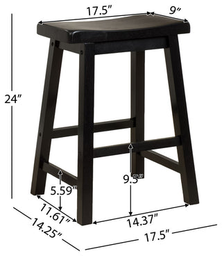 Elizabeth Saddle Wood Counter Stool, Set of 2