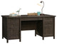 Cottage Desk, Drawers With Grooved Pulls & Metal Pull Handles, Coffee Oak
