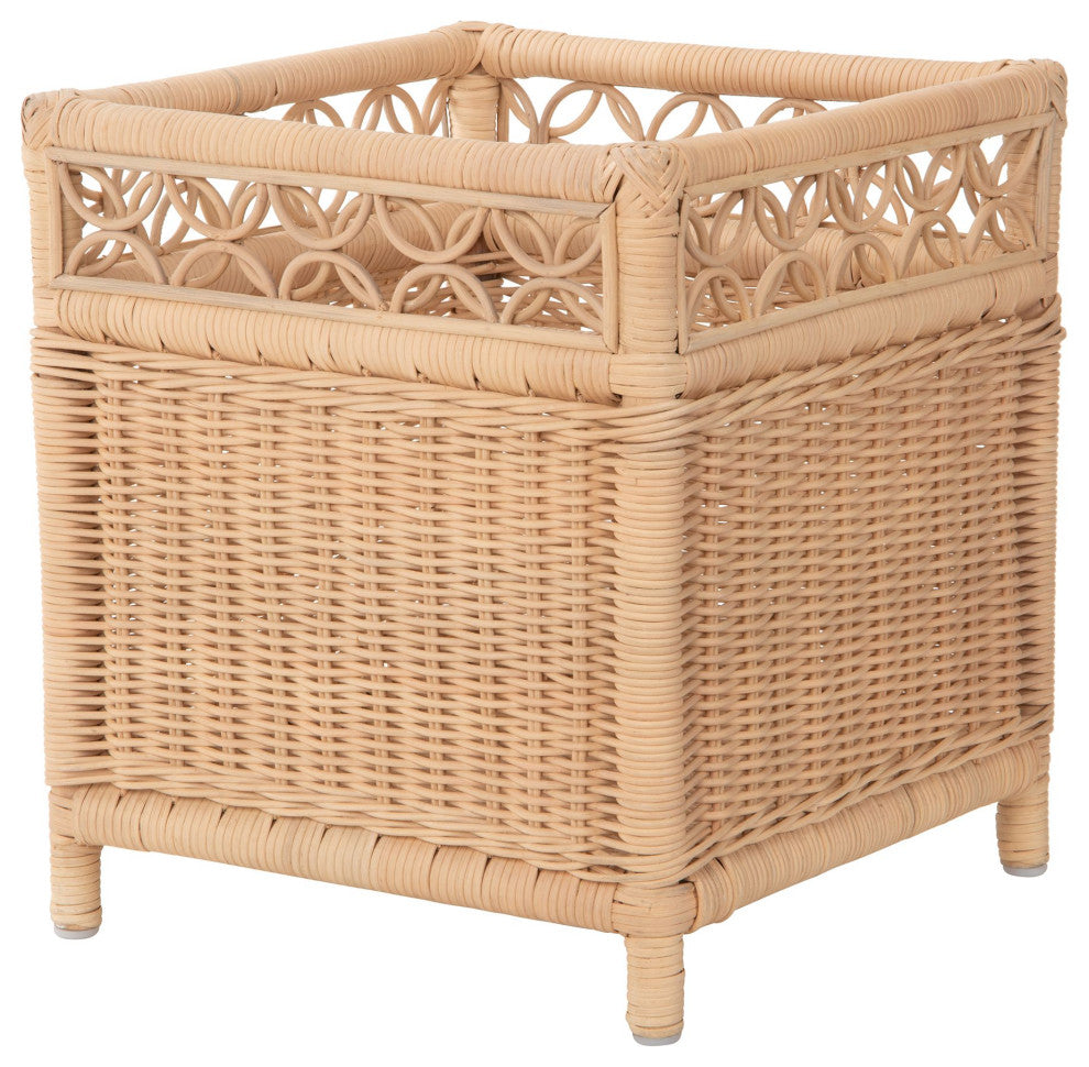 Square Rattan Decorative Indoor Planter Stand, Large