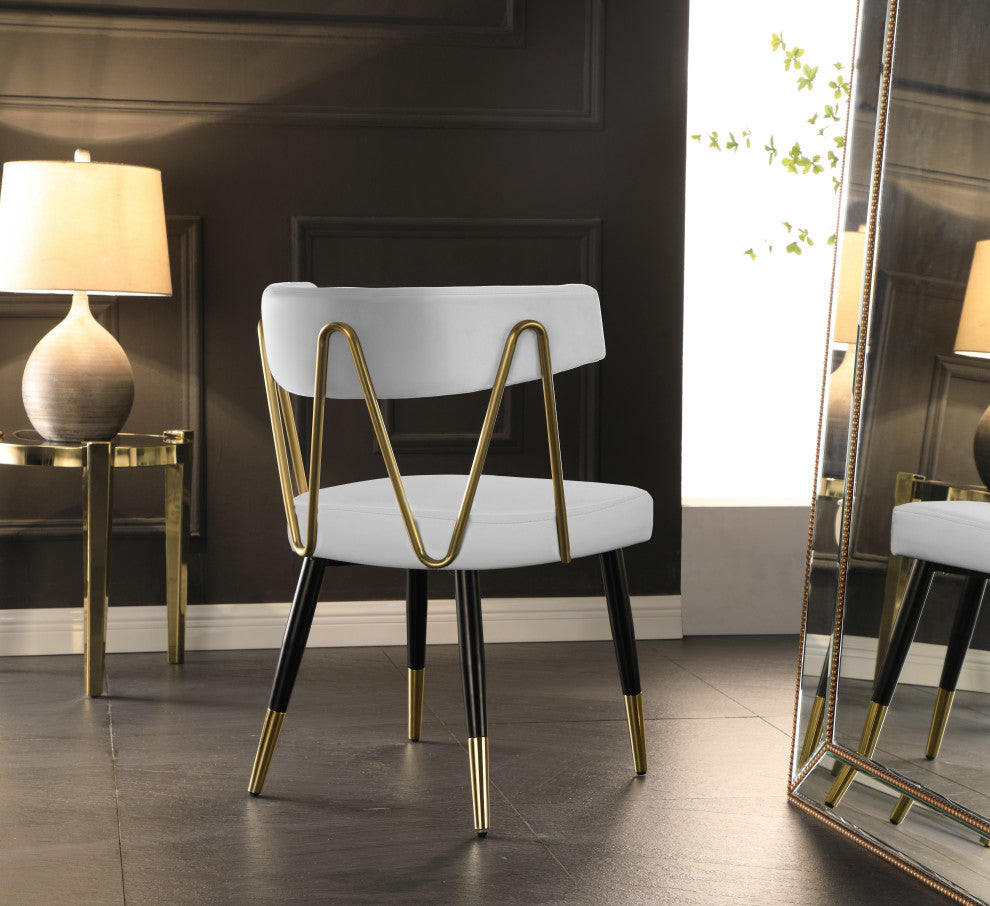 Rheingold Upholstered Dining Chair, White, Vegan Leather