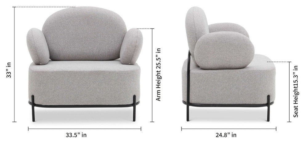 Wing Sofa Chair, Gray