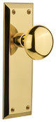 New York Plate Privacy New York Knob, Polished Brass