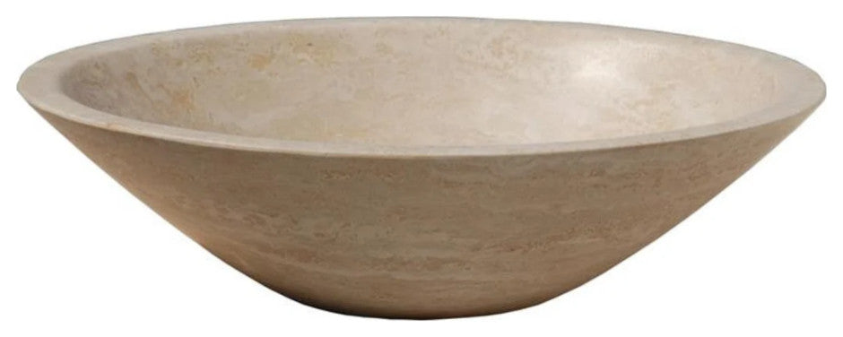Natural Stone Classic Travertine Oval Vessel Sink (L)22" (W)18" (H)6"