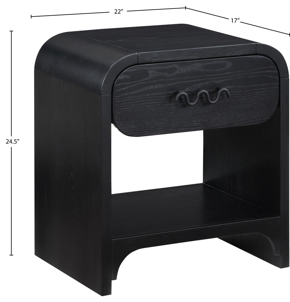 Hayes Night Stand / Side Table, Black, Black
