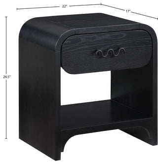 Hayes Night Stand / Side Table, Black, Black
