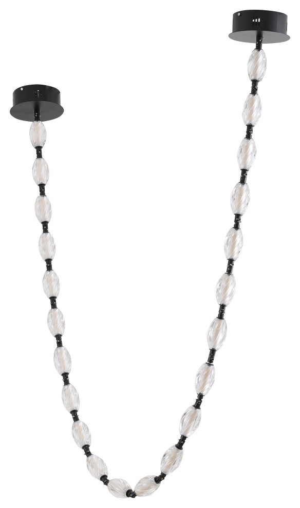 22-Light Black LED Chandelier With Clear Crystal Shades