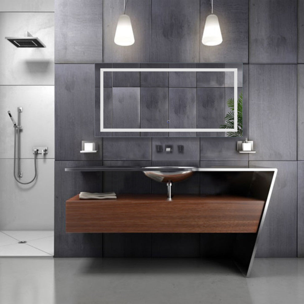Krugg LED Bathroom Mirror, Lighted Vanity Mirror Dimmer and Defogger, 48x24