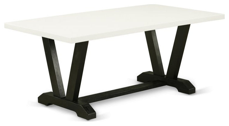 V627Si121-7, 7-Piece Dinette Set, 6 Chairs, Table Top and Wooden Legs