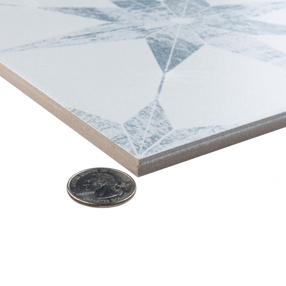 Cassis Stella Porcelain Floor and Wall Tile, White