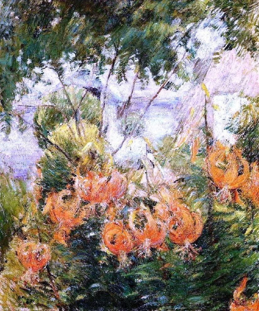 John Twachtman Tiger Lilies Premium Canvas Print