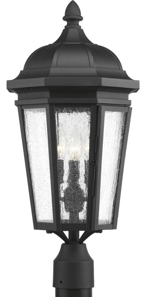 Progress Lighting Verdae 3-Light, Black Post Lantern