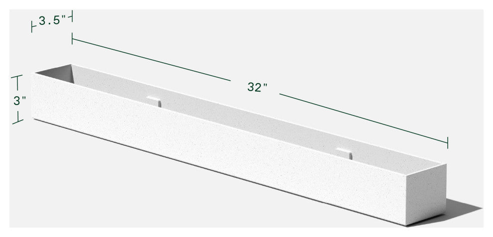 GEO Series Plastic Planter, White, Trough, 2 Pack