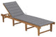 vidaXL Solid Wood Acacia Folding Sun Lounger with Cushion Patio Garden Seat