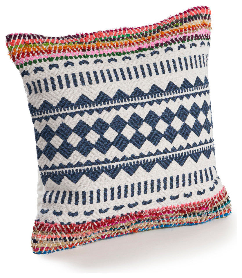 Globally Inspired Chindi Throw Pillow