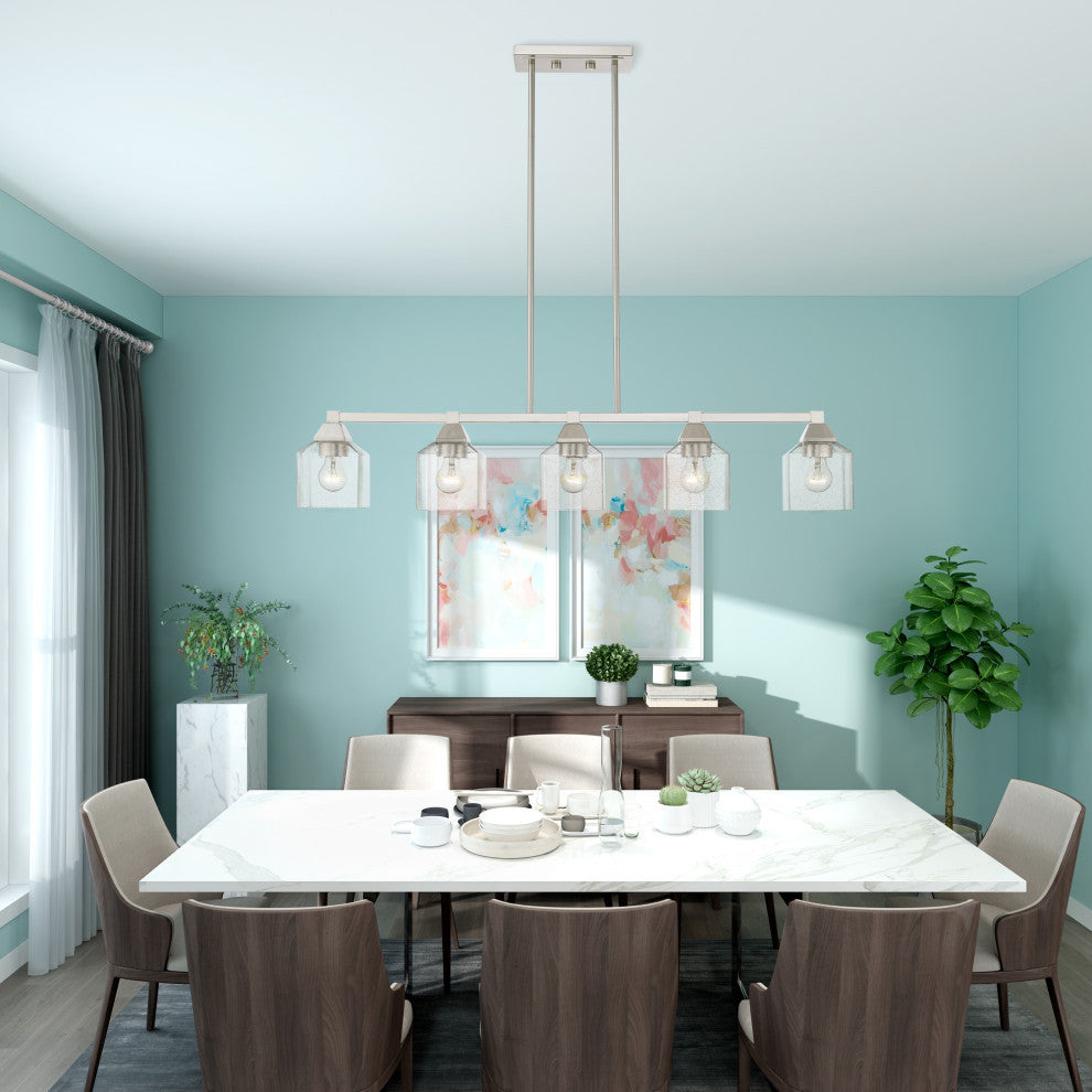 Aragon 5 Light Brushed Nickel Linear Chandelier
