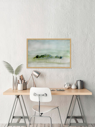 "Quiet" Framed Painting Print, 12"x8"