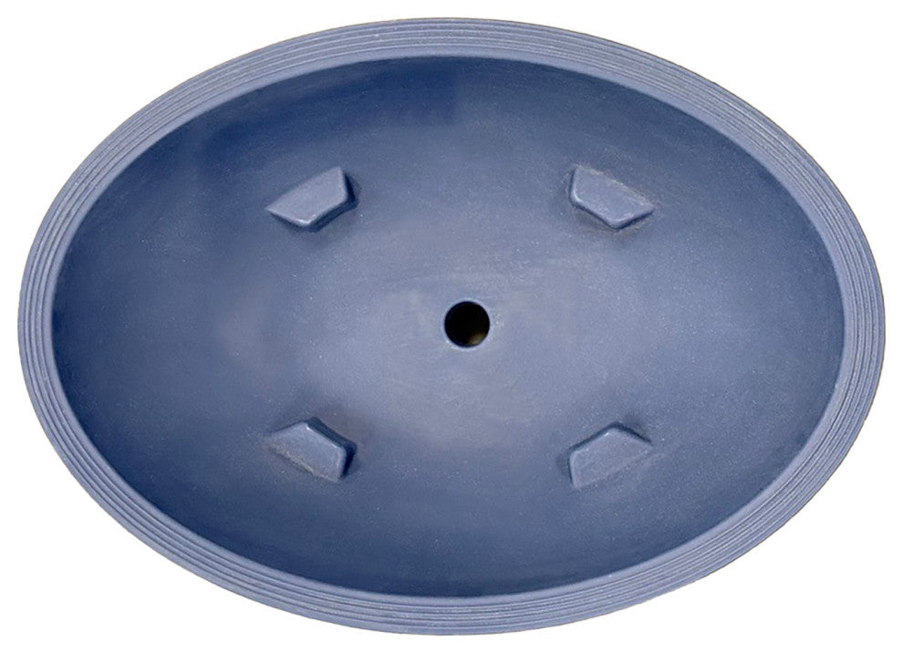 Delano Double Walled Unique Oval Bowl Planter - 30'' x 21'' Bowl (Caviar Black)