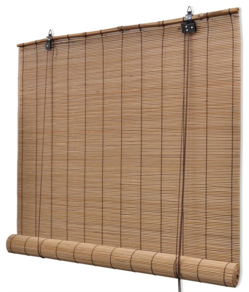Brown Bamboo Roller Blinds 47.2"x86.6"