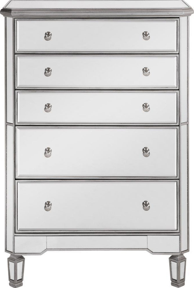 Elegant 5-Drawer Silver Chest