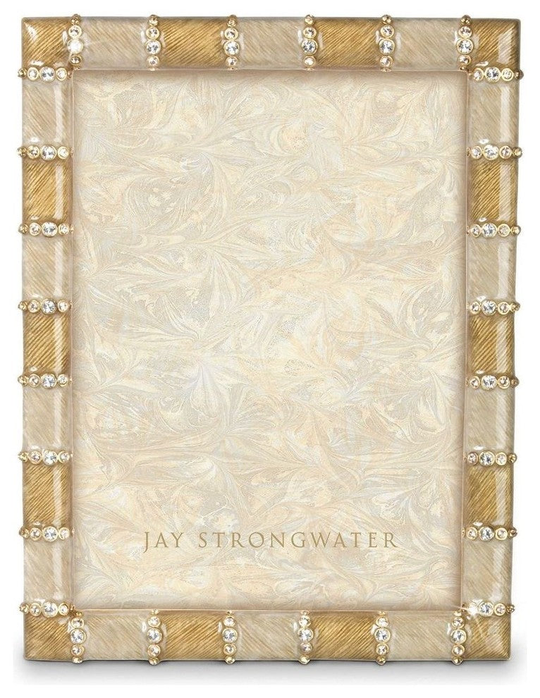 Jay Strongwater Pierce Striped Frame Golden Finish