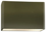 Ambiance Really Big Wide Rectangle Wall Sconce, Matte Green, LED