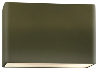 Ambiance Really Big Wide Rectangle Wall Sconce, Matte Green, LED