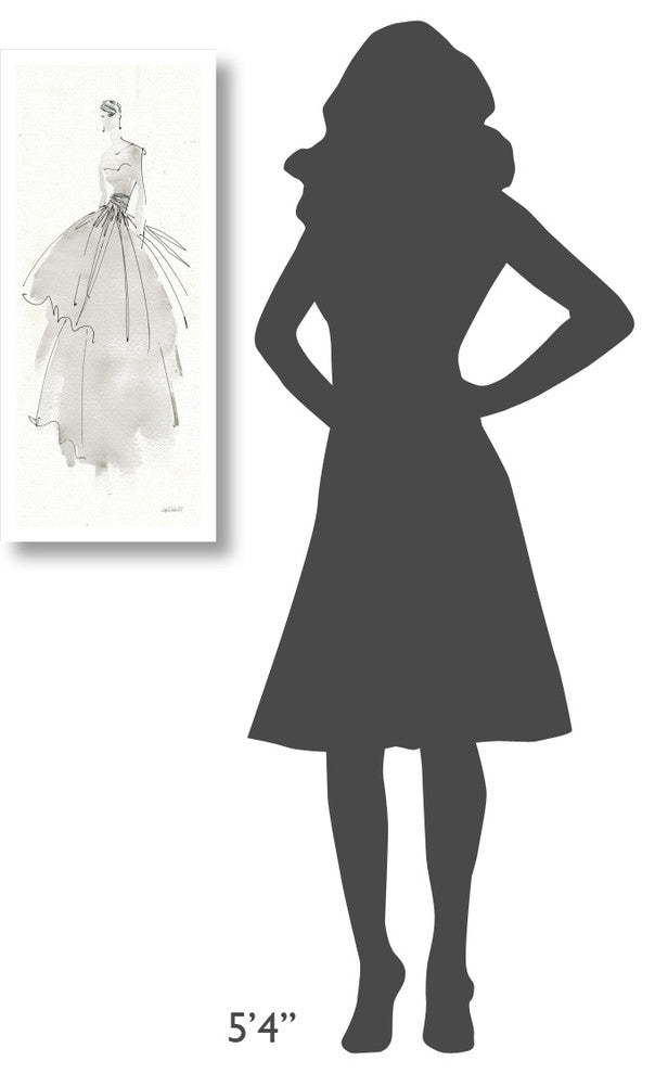 "La Fashion II Gray" Digital Paper Print by Anne Tavoletti, 14"x32"