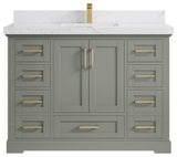 Boston 48 Single Sink Bath Vanity in Evergreen 2" Empira Quartz