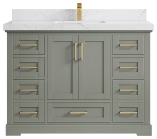 Boston 48 Single Sink Bath Vanity in Evergreen 2" Empira Quartz