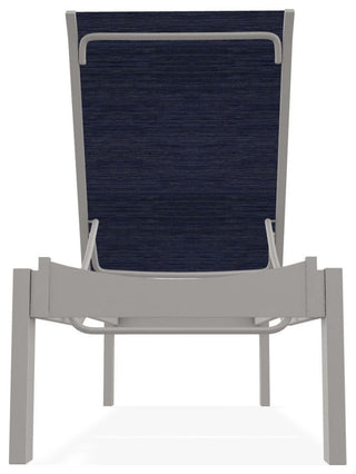 Leeward Sling Stackable Outdoor Chaise Lounge, Collect Indigo/Warm Gray
