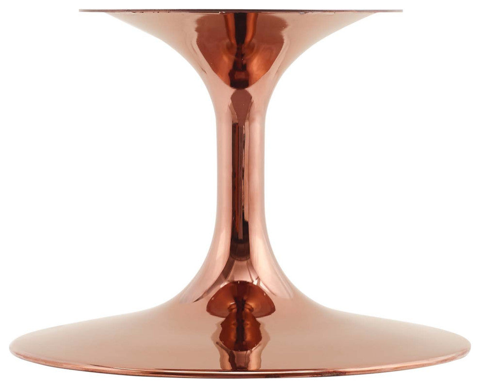 Coffee Table, Round, Artificial Marble, Metal, Rose Gold Black, Modern, Lounge