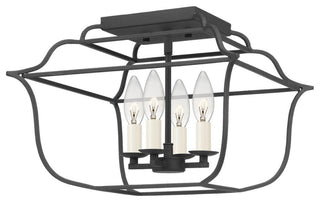 Gallery 4-Light Semi-Flush Mount, Royal Ebony