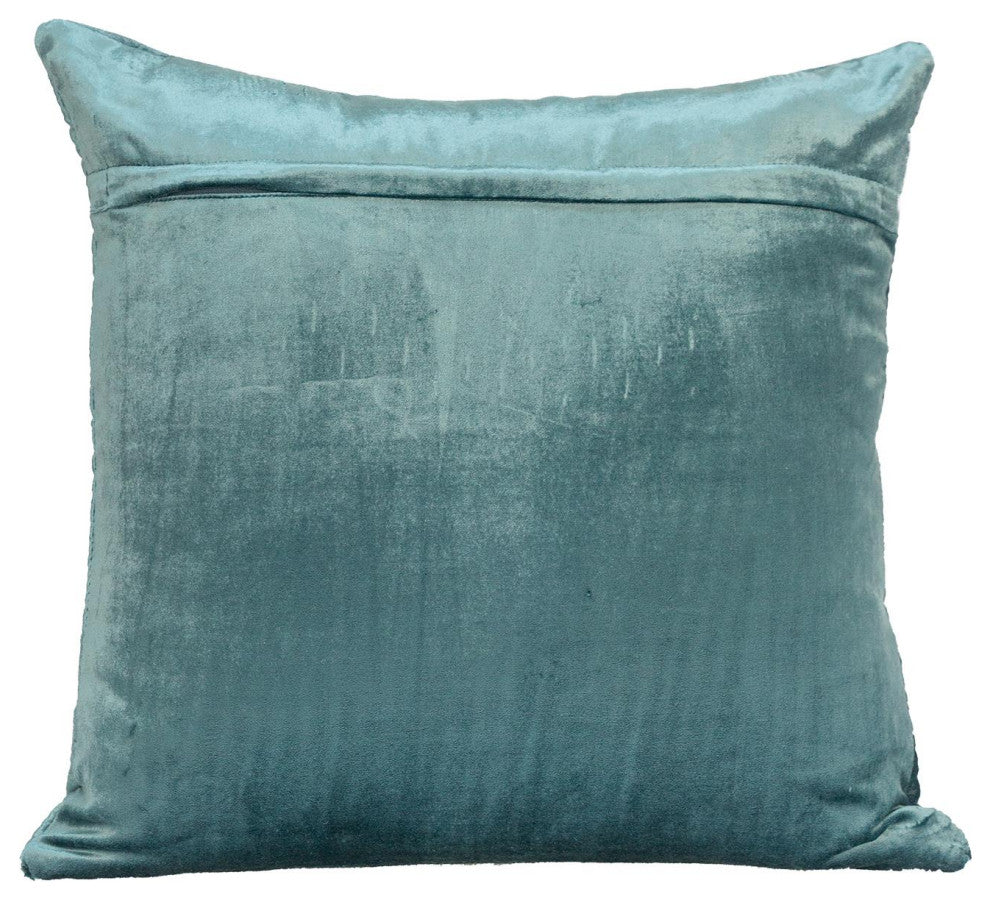 Parkland Collection Koko Transitional Quilted Teal Throw Pillow