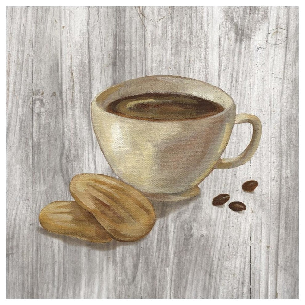 "Coffee Time II on Wood" Digital Paper Print by Silvia Vassileva, 26"x26"