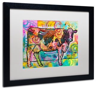 Dean Russo 'Cow' Art, Black Frame, White Mat, 20x16