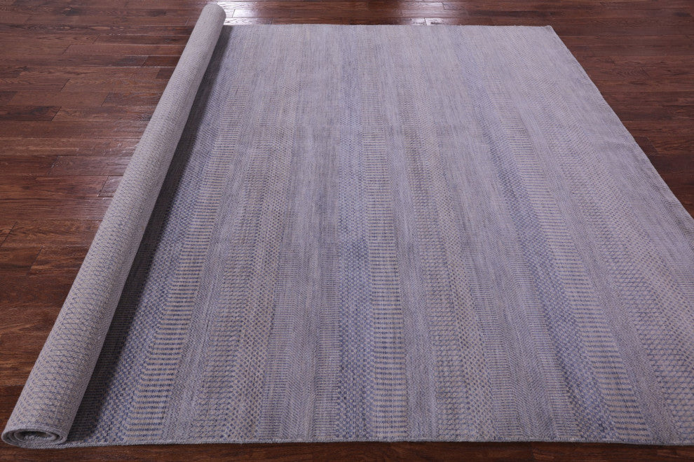 8' 1" X 10' 2" Savannah Grass Wool and Silk Hand Knotted Rug Q11957