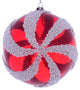 Vickerman Mc190312 4.75" Red And White Swirl Ball Ornament, 2 Per Bag