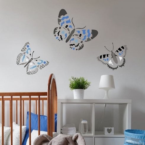 Blue Day Butterfly Wall Art, Trendy Easy Stencil For DIY Home Decor, Small