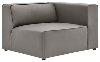 Mingle Vegan Leather 2-Piece Sectional Sofa Loveseat-Gray