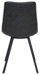 Markley Modern Leather Dining Chair With Metal Legs Set of 4, Charcoal Black