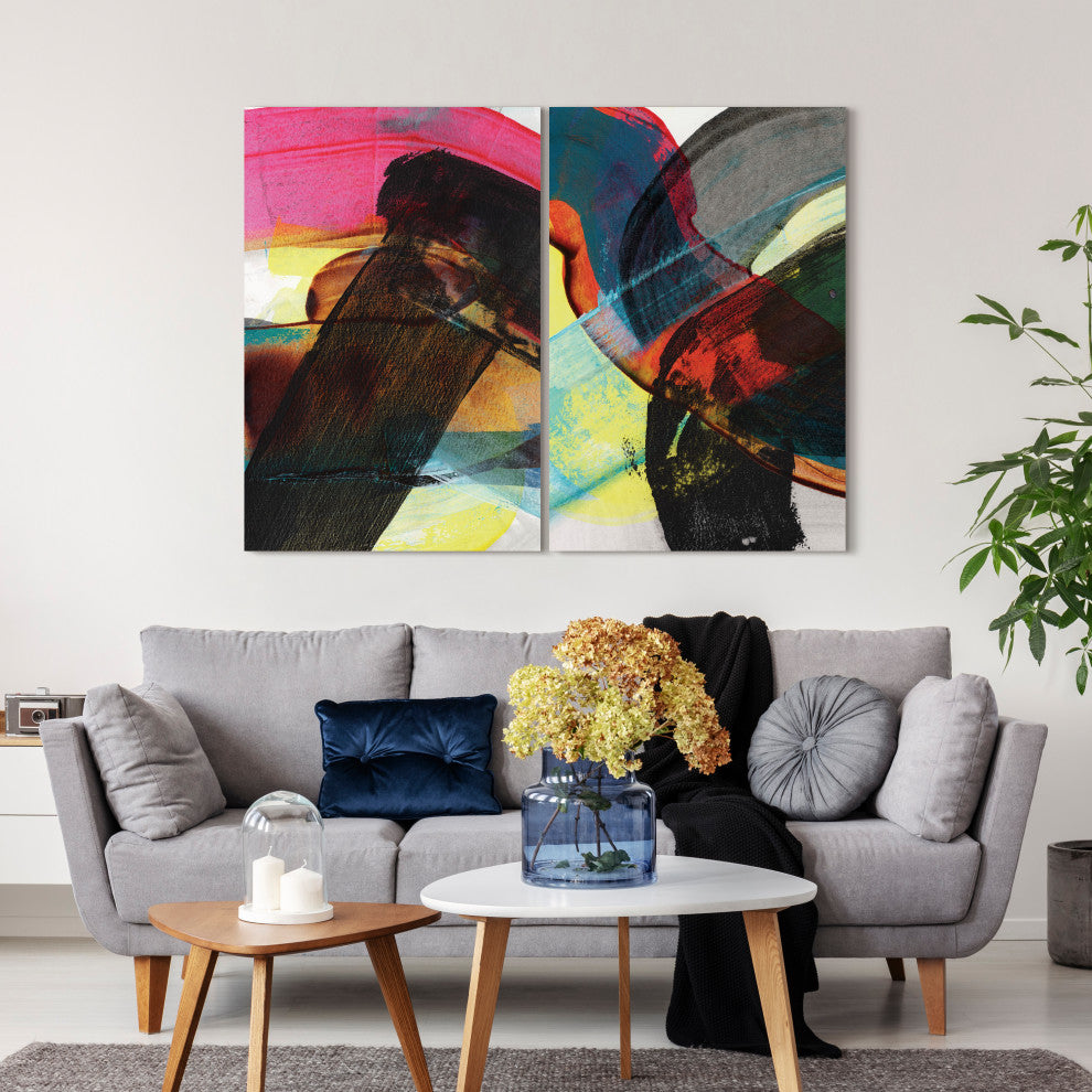 "Carnival Crossing I&II" Frameless Printed Tempered Glass Wall Art Set of 2
