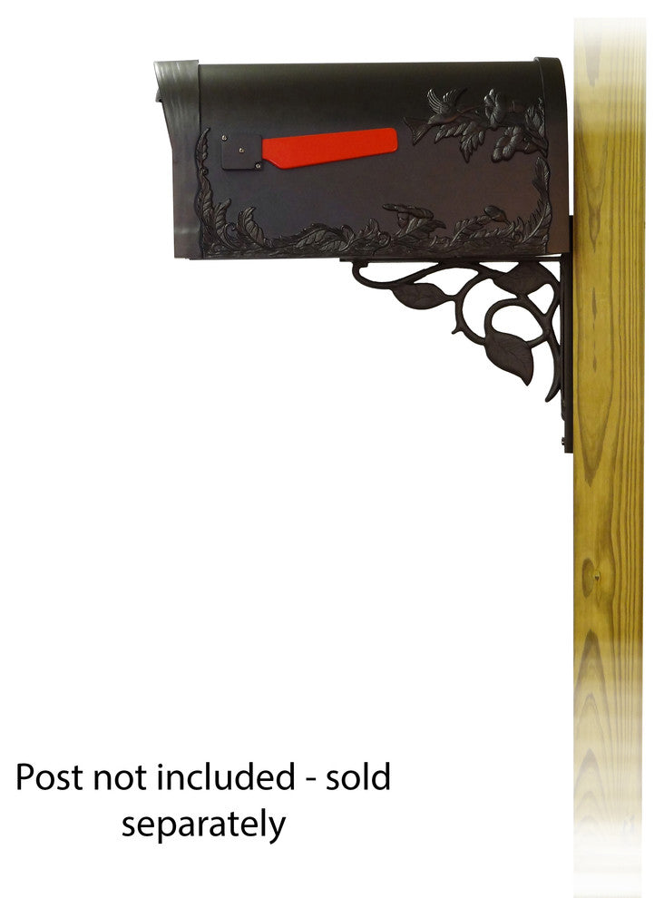 Hummingbird Curbside Mailbox With Floral Front Single Mailbox Mounting Bracket