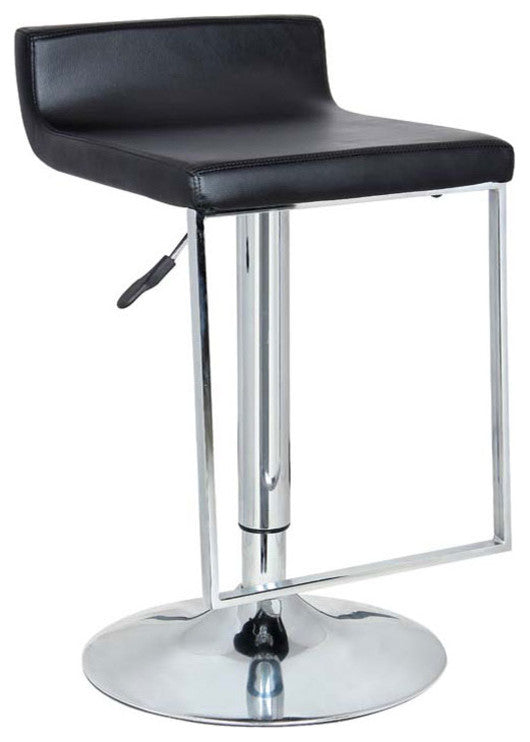 Spencer Adjustable Height Swivel Bar Stool, Black