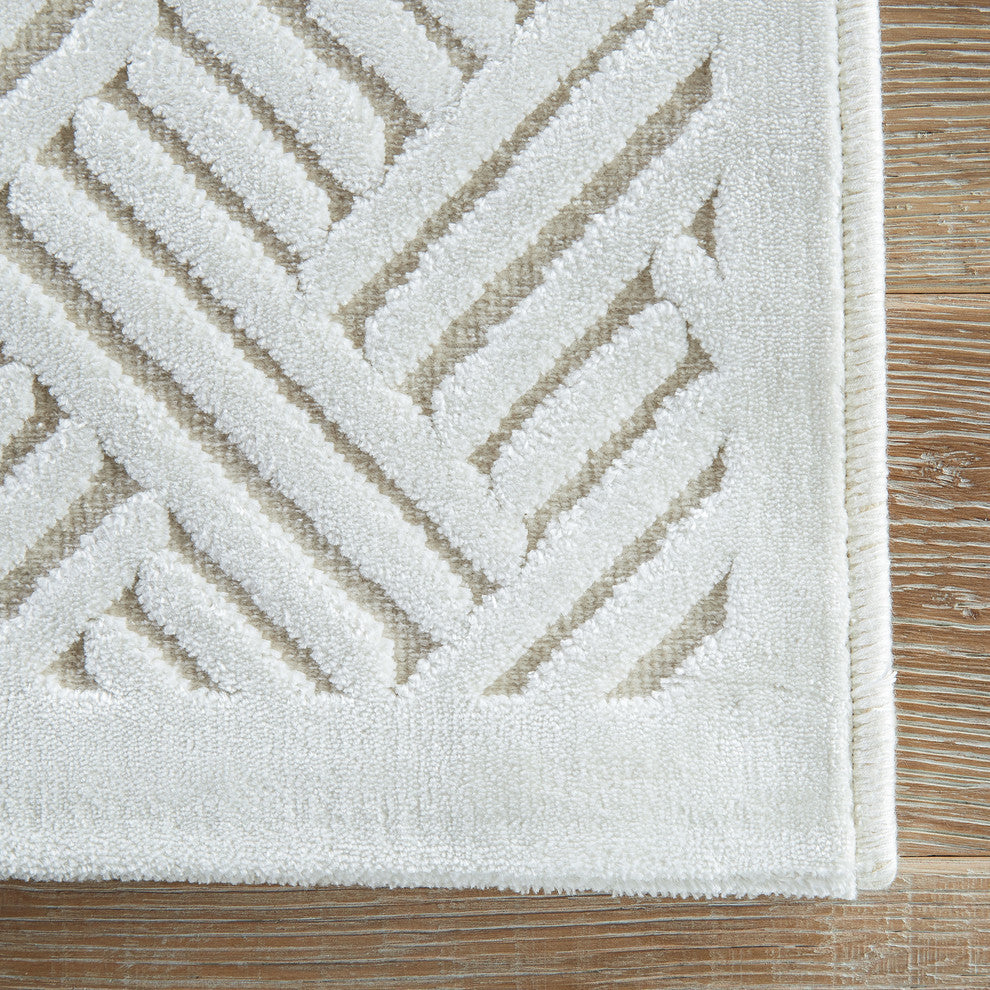 Jaipur Living Thatch Geometric White Area Rug, 7'6"x9'6"