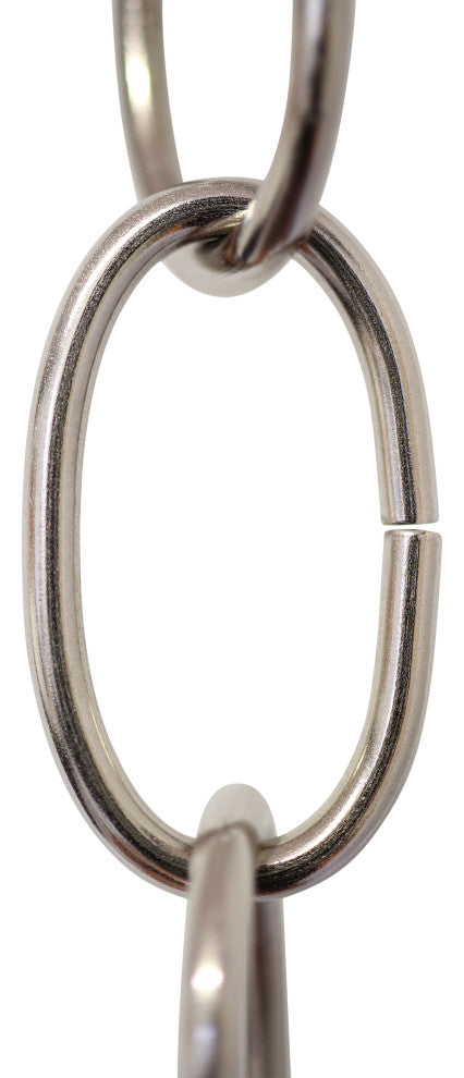 RCH Hardware Steel Standard Link Chandelier Chain, 3', Polished Nickel, U38