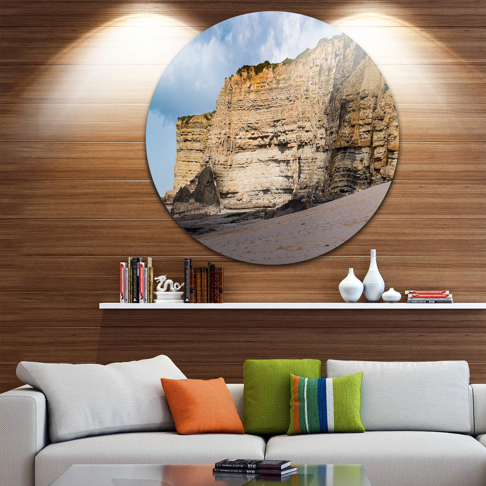 Portuguese Atlantic Coast Panorama, Landscape Disc Metal Wall Art, 36"