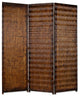 63" X 72" Brown Wood 3 Panel  Screen